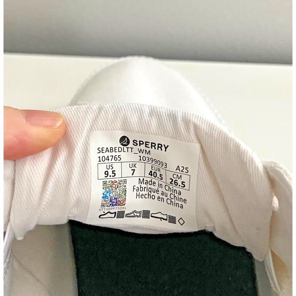 NWOT Womens Sperry White Seabed Canvas Slip On Sneakers, Size 9.5 - Picture 7 of 7